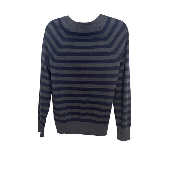 Banana Republic Small Striped Navy & Gray Sweater Cotton Cashmere Blend - Picture 11 of 16